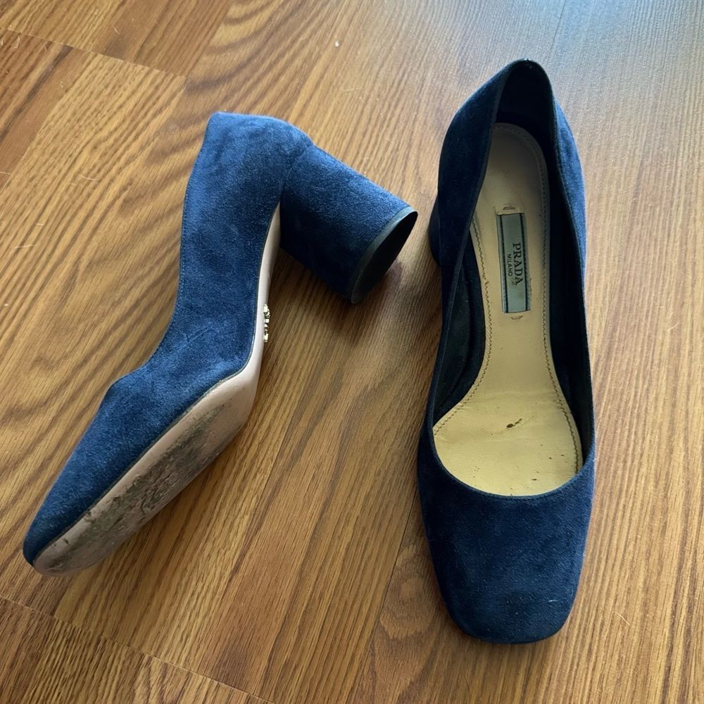 Prada Suede Almond Toe Pumps EU 36